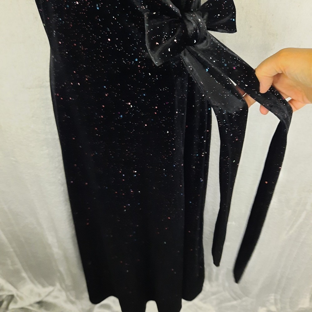 BlackMilk All That Glitters Black Velvet Wrap Midaxi Dress Small Whimsigoth Vamp - Picture 6 of 16